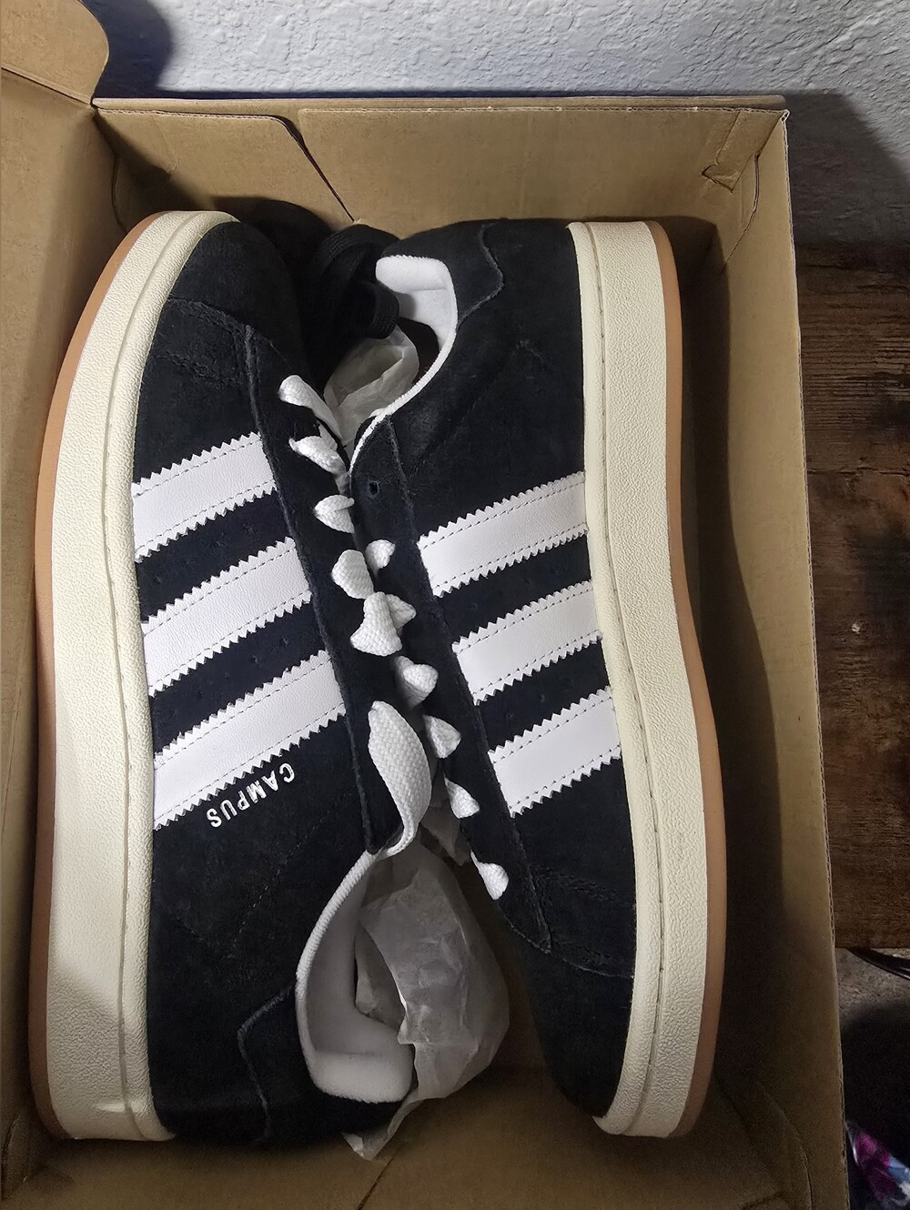 adidas Black & White Campus Men's Suede Sneakers